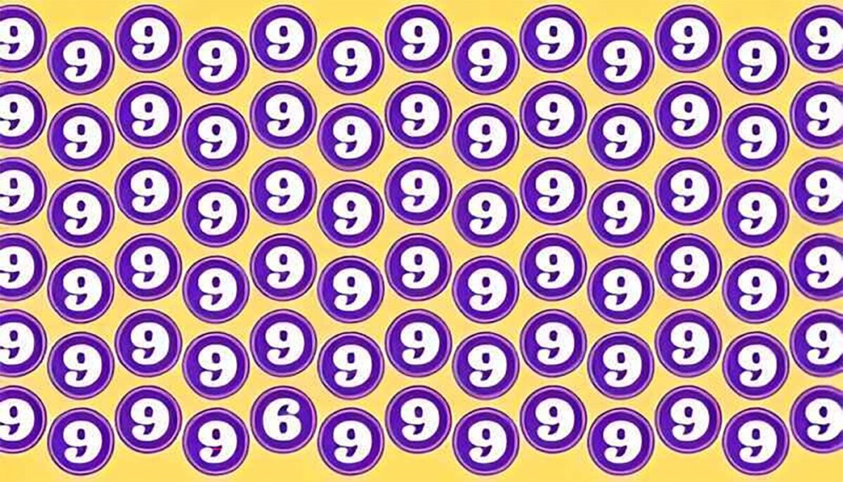 Test de logică | Nu toate cifrele din această imagine sunt 9. Găsiți intrusul!