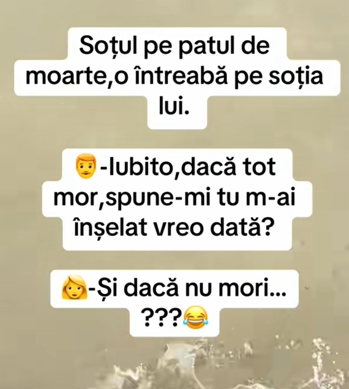 BANCUL ZILEI | Soțul, pe patul de moarte, o întreabă pe soția lui