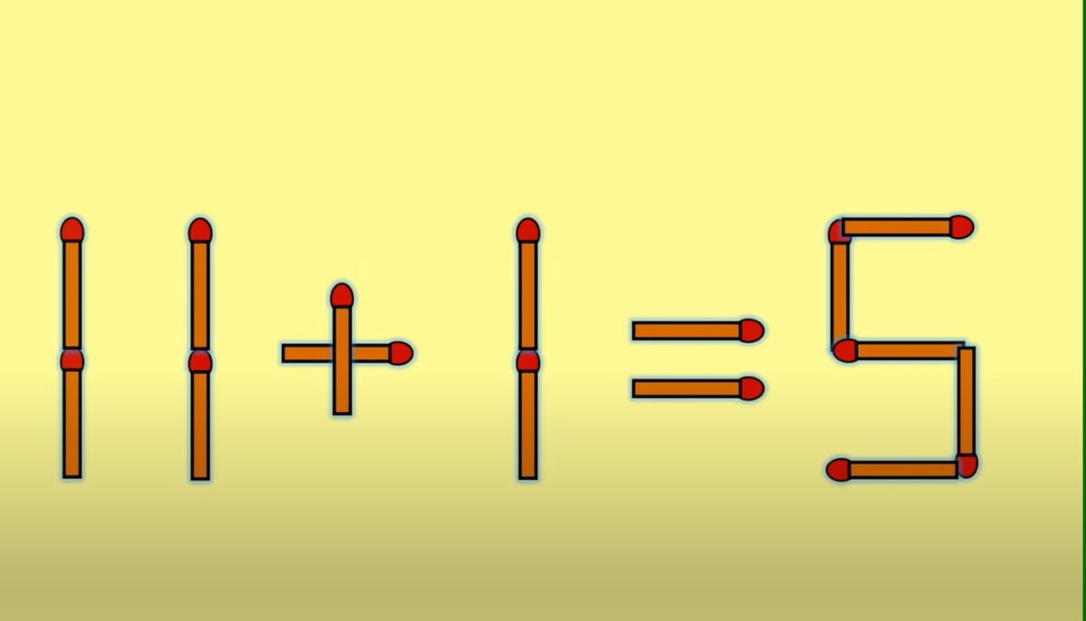 Test de inteligență | Mutați un singur chibrit pentru a corecta 11 + 1 = 5
