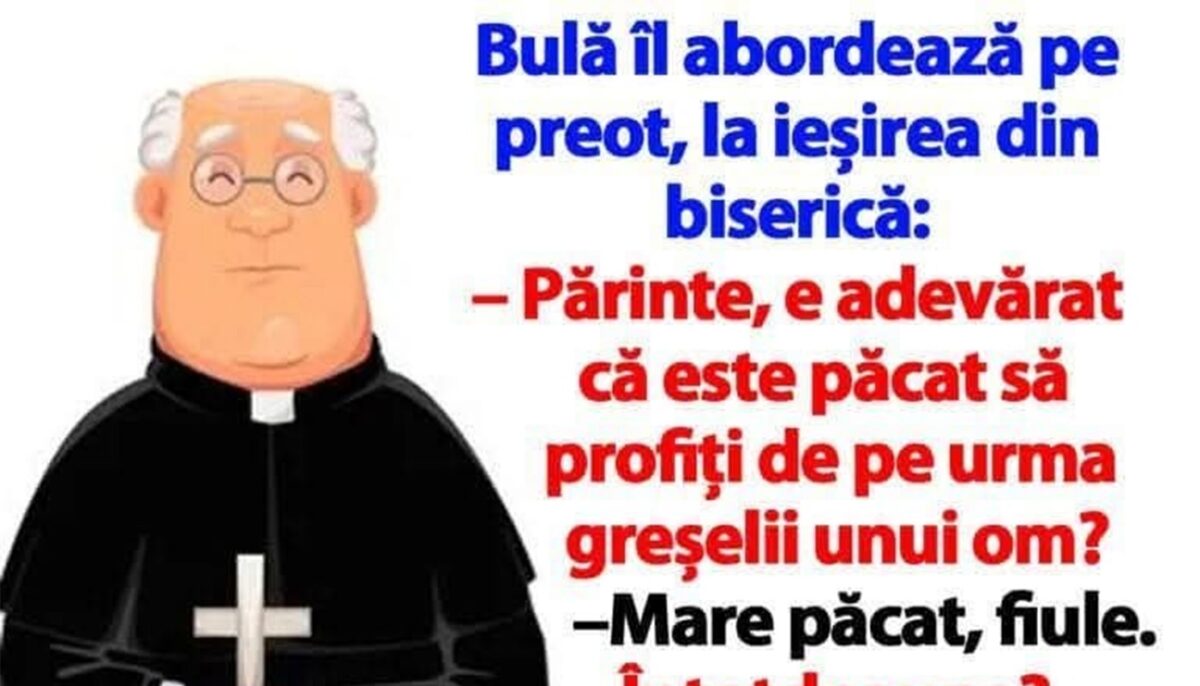 BANC | Bulă îl abordează pe preot, la ieșirea din biserică