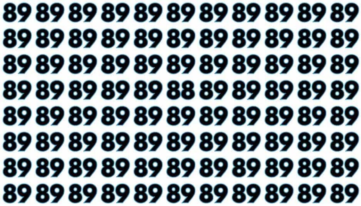 TEST IQ | Identificați singurul număr din imagine diferit de 89! Geniile reușesc în maximum 6 secunde
