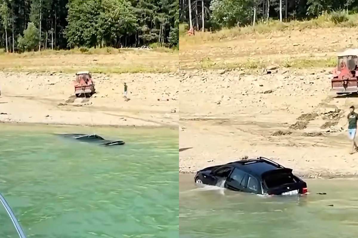 Un bărbat a ajuns cu mașina în Lacul Bicaz după ce ar fi vrut să o spele. Ce a urmat