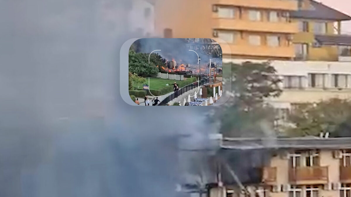 Incendiu puternic într-o stațiune de pe litoralul bulgăresc. Turiști evacuați de urgență