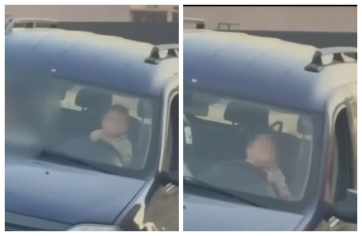 Anchetă după ce un bebeluș de 11 luni a fost pus la volan. Mama, o adolescentă de 17 ani, a filmat totul
