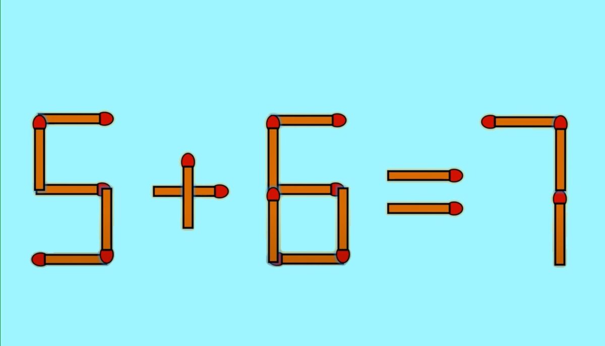 Test de inteligență | Mutați un singur chibrit pentru a corecta 5 + 6 = 7