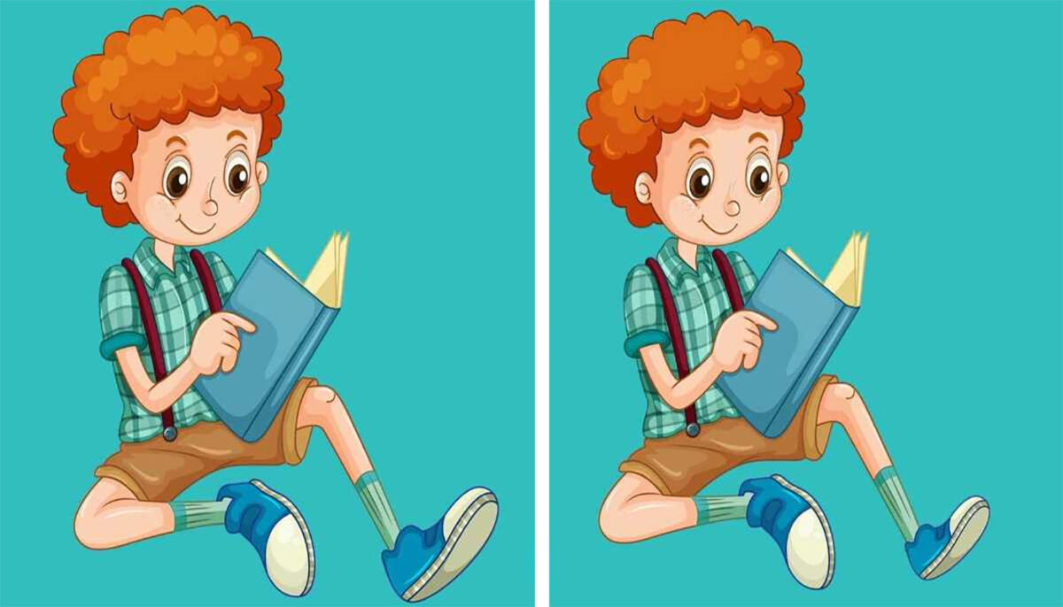 TEST IQ | Acești doi băieți care citesc par identici, dar nu sunt. Identificați 3 diferențe!