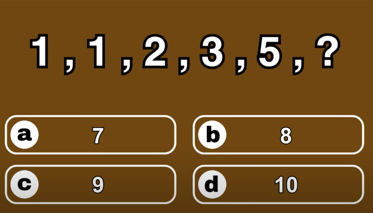 TEST IQ | 1, 1, 2, 3, 5. Ce număr urmează?
