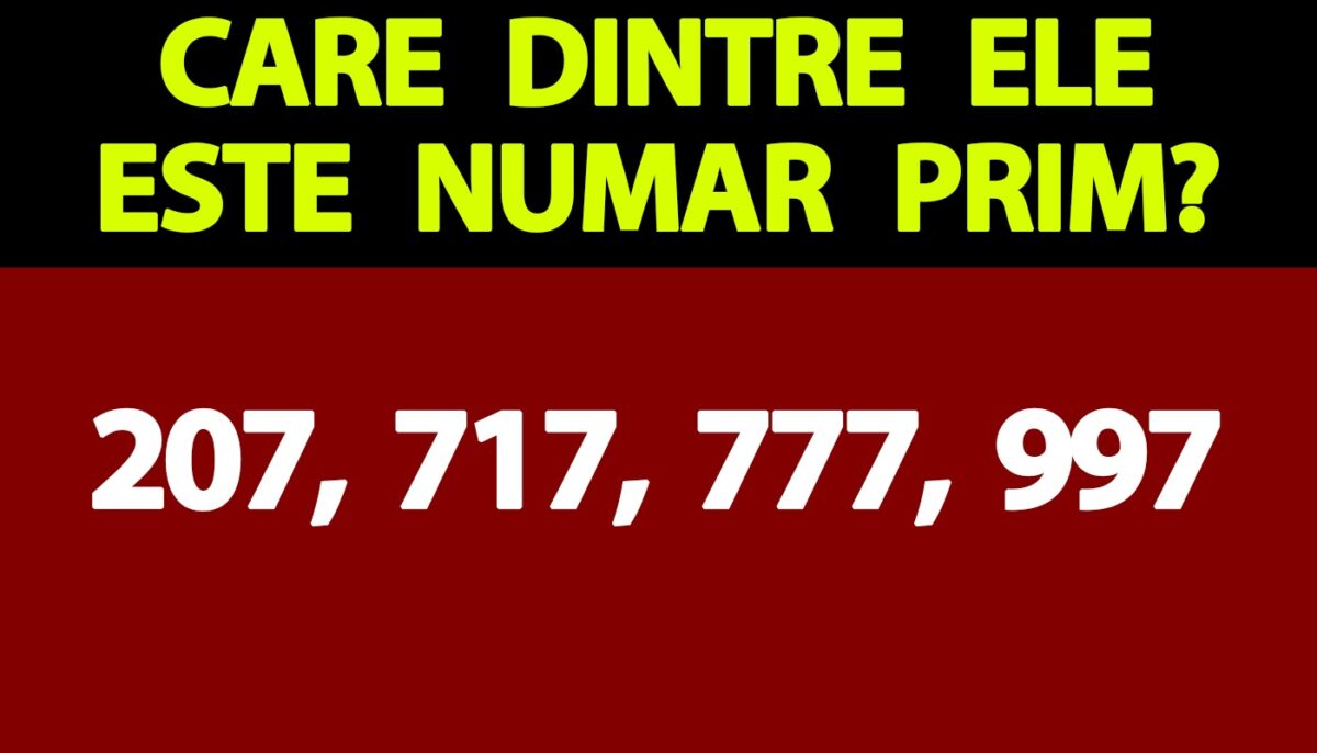 Test de inteligență | Unul singur dintre aceste 4 numere este prim: 207, 717, 777 sau 997. Care?