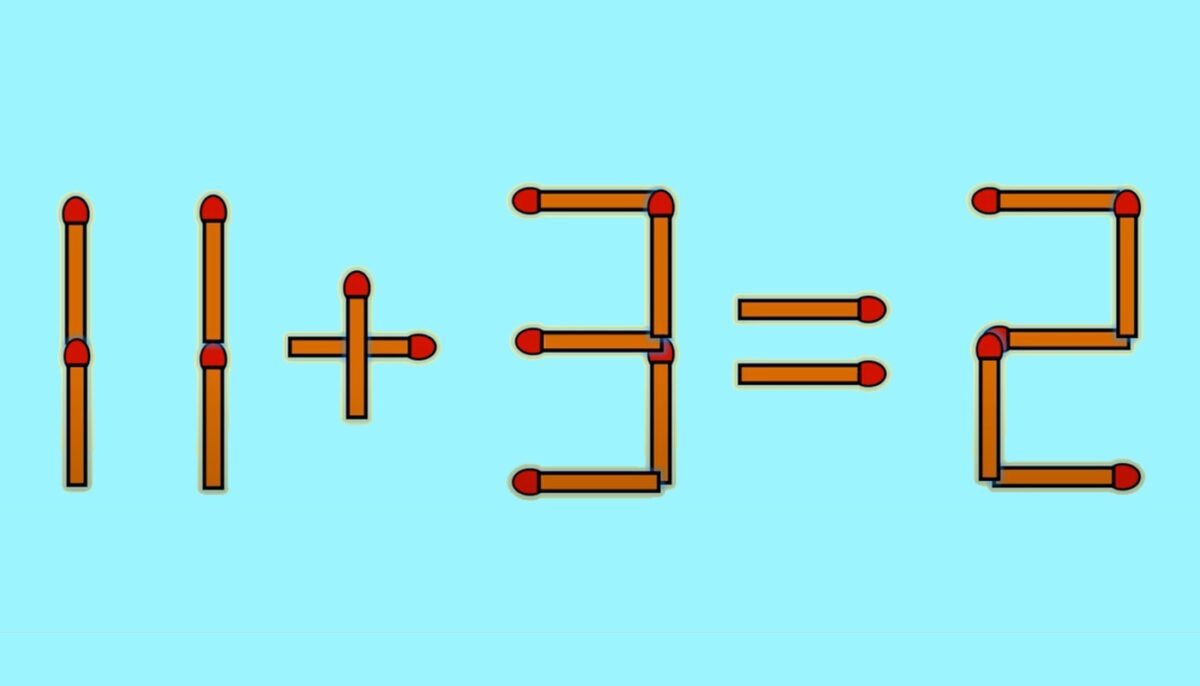 Test IQ cu chibrituri | Corectați 11 + 3 = 2, mutând un singur băț