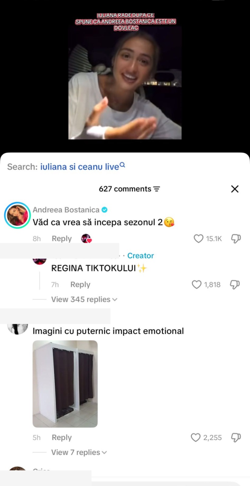 Iuliana Beregoi o jignește din nou pe Andreea Bostănică/ sursa foto: TikTok