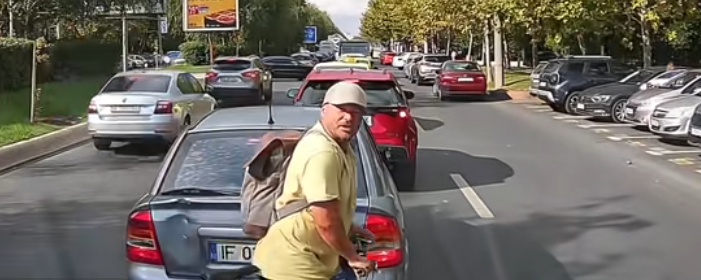 Puya în trafic/ sursa foto: captură video TikTok