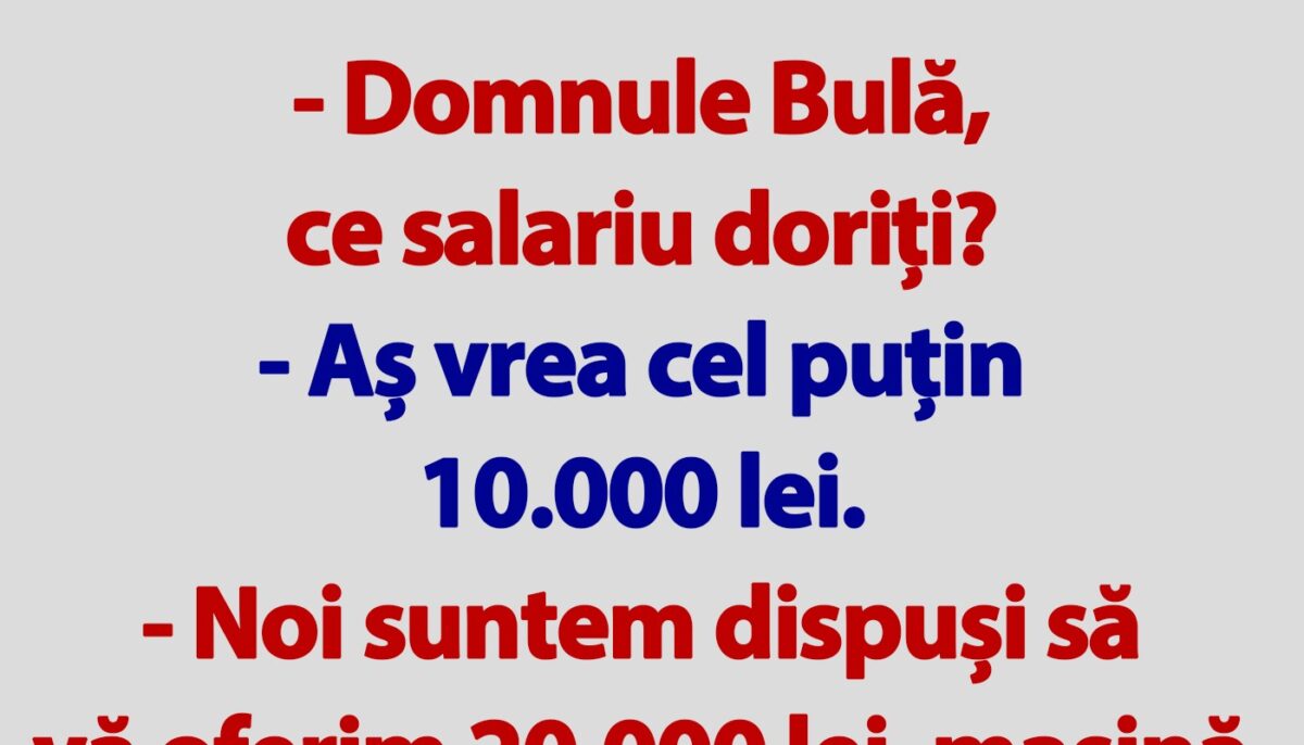BANC | Salariul lui Bulă