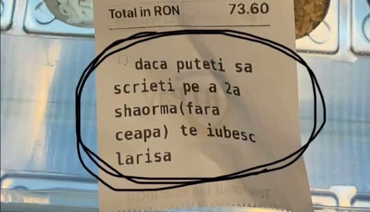 Cerere neobișnuită într-o comandă la shaormerie: „Dacă puteți să scrieți pe a 2a shaorma (fără ceapă) te iubesc Larisa”. Ce a primit, de fapt