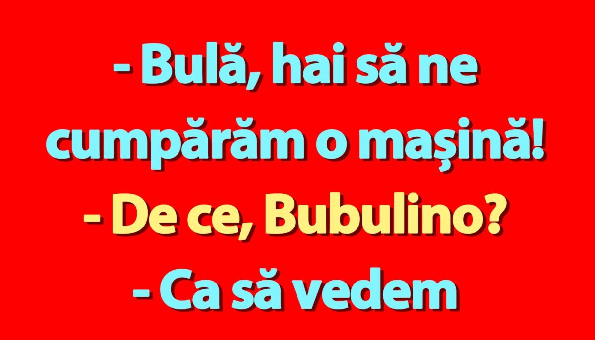 BANC | Bulă, Bubulina și noua mașină
