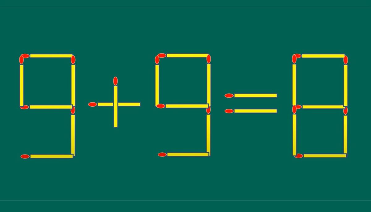 Imagine Stire Test IQ cu chibrituri | Mutând un singur băț, transformați 9+9=8 într-o egalitate corectă | 2review.ro