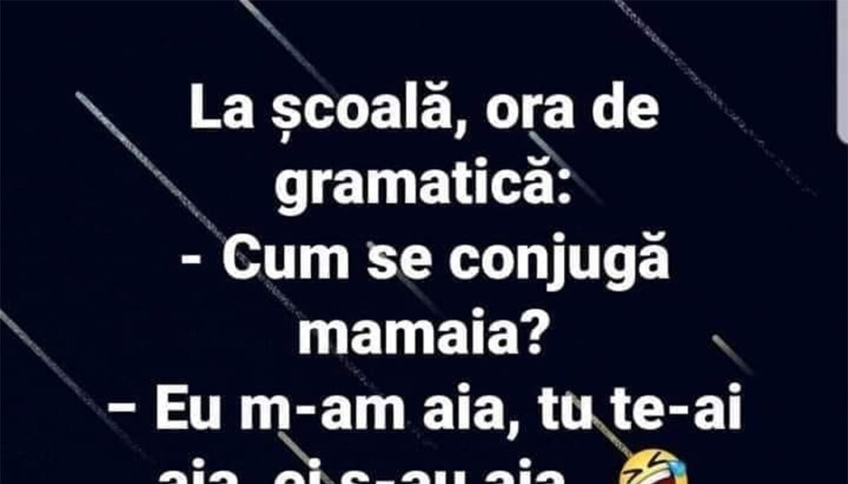 BANCUL ZILEI | La școală, ora de gramatică: „Cum se conjugă mamaia?”