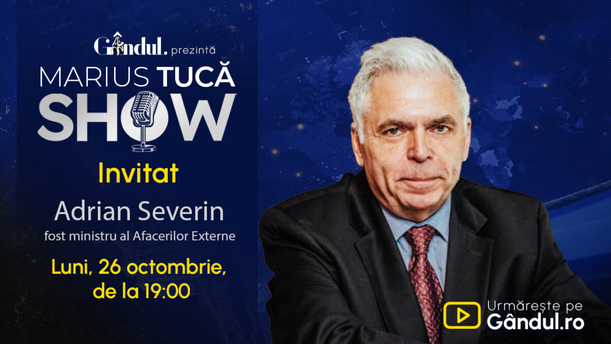 Imagine Stire Marius Tucă Show începe luni, 26 octombrie, de la ora 19.00, pe Gândul. Invitat: Adrian Severin | 2review.ro