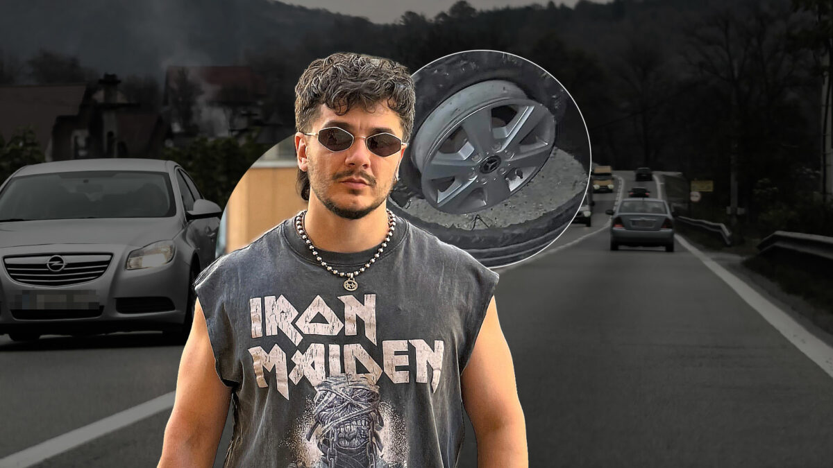 Vlad Drăgulin, incident neașteptat la Sibiu! Cauciucul mașinii a explodat